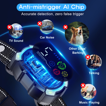 Colier anti-lătrare din plastic Smartpet cu bliț LED de înaltă intensitate pentru câini