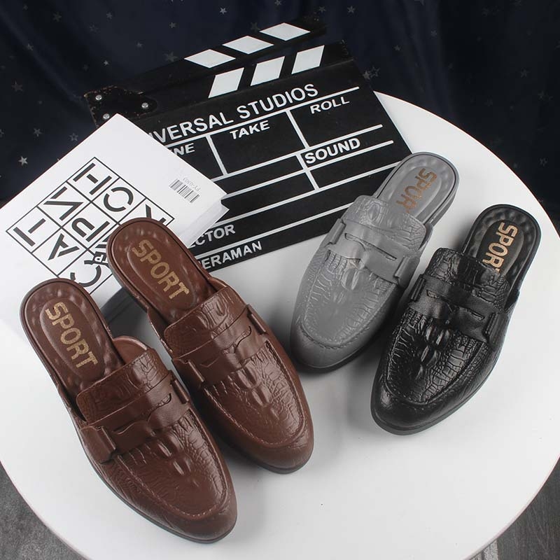 Sandale slip-on pentru bărbați Baotou, partea superioară PVC și talpa PVC, încălțăminte casual de vară