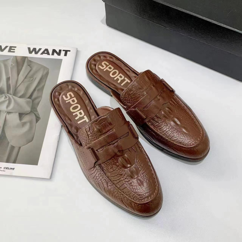 Sandale slip-on pentru bărbați Baotou, partea superioară PVC și talpa PVC, încălțăminte casual de vară