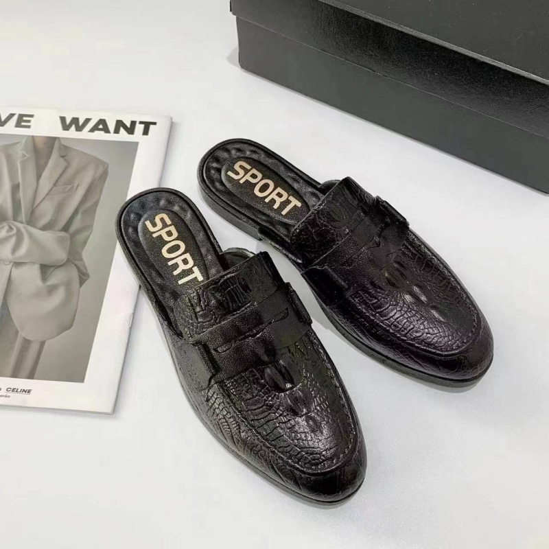 Sandale slip-on pentru bărbați Baotou, partea superioară PVC și talpa PVC, încălțăminte casual de vară