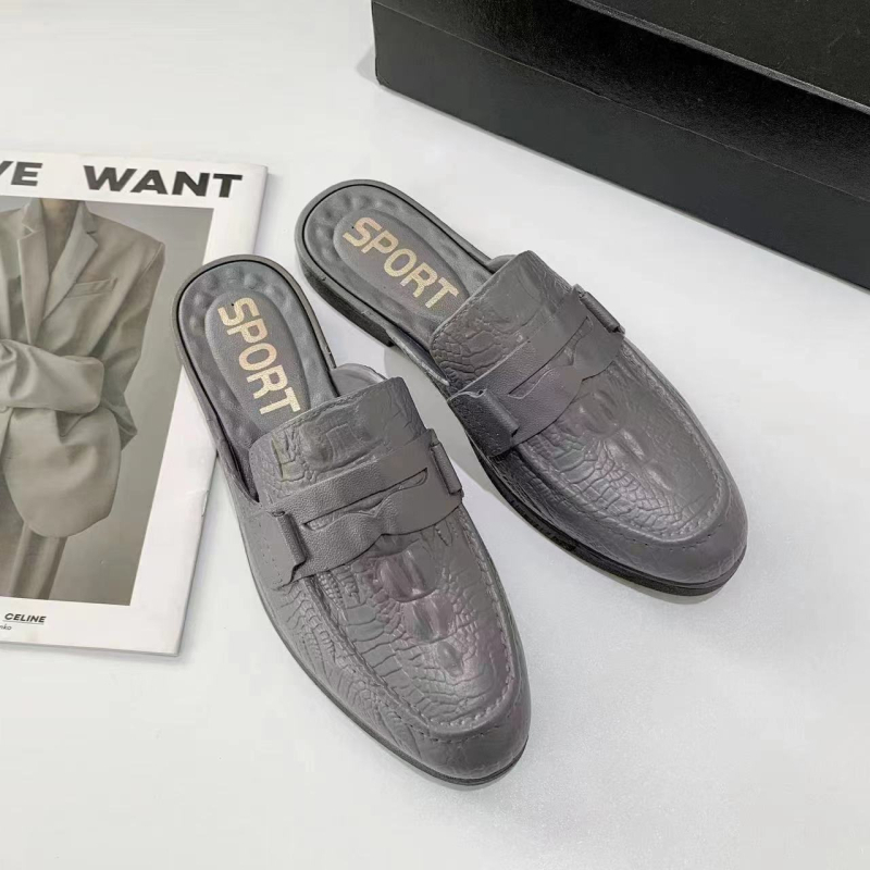 Sandale slip-on pentru bărbați Baotou, partea superioară PVC și talpa PVC, încălțăminte casual de vară