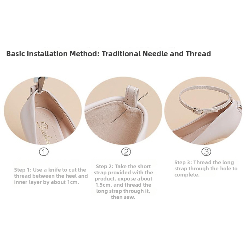 Rhinestone lanac za šnure za visoke potpetice — montaža bez alata, pričvrsna petlja, cijeli lanac, duljina 35 cm