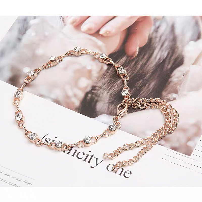 Rhinestone lanac za šnure za visoke potpetice — montaža bez alata, pričvrsna petlja, cijeli lanac, duljina 35 cm