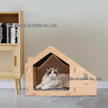 Drveno gnijezdo za mačke s odvojivim zatvorenim dizajnom i hranilom – za sve sezone