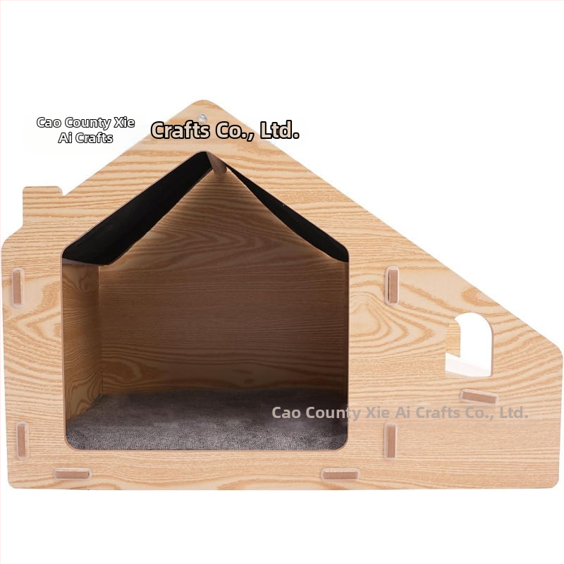 Drveno gnijezdo za mačke s odvojivim zatvorenim dizajnom i hranilom – za sve sezone