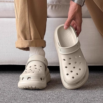 Muške EVA sandale s debelom sole za povećanje visine, casual dizajn s perforacijama na gornjem dijelu, zatvorenim prstom