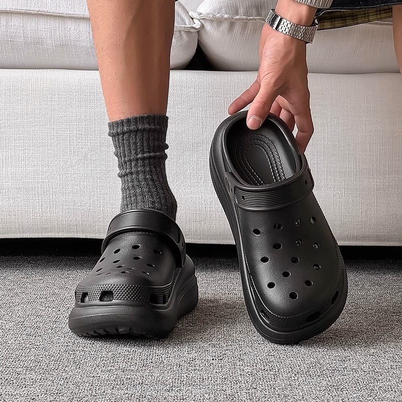 Muške EVA sandale s debelom sole za povećanje visine, casual dizajn s perforacijama na gornjem dijelu, zatvorenim prstom