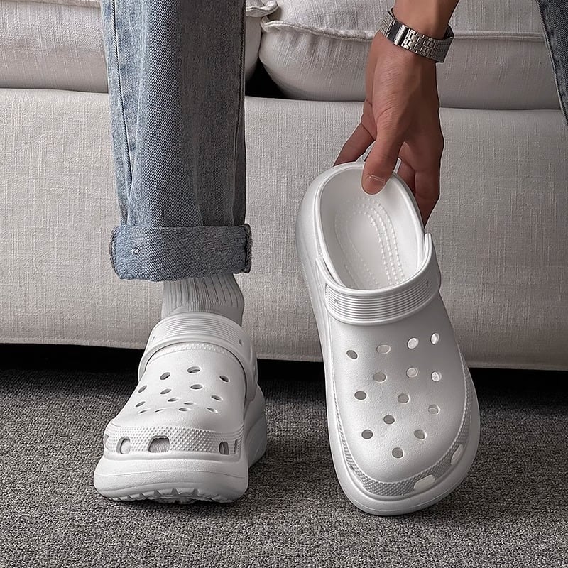 Muške EVA sandale s debelom sole za povećanje visine, casual dizajn s perforacijama na gornjem dijelu, zatvorenim prstom