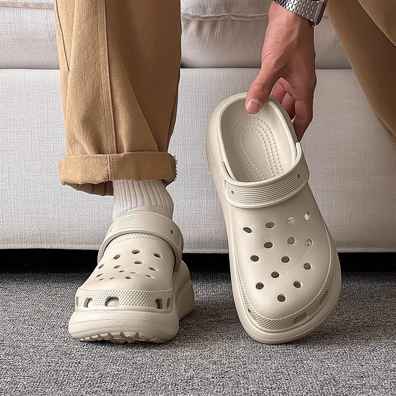 Muške EVA sandale s debelom sole za povećanje visine, casual dizajn s perforacijama na gornjem dijelu, zatvorenim prstom