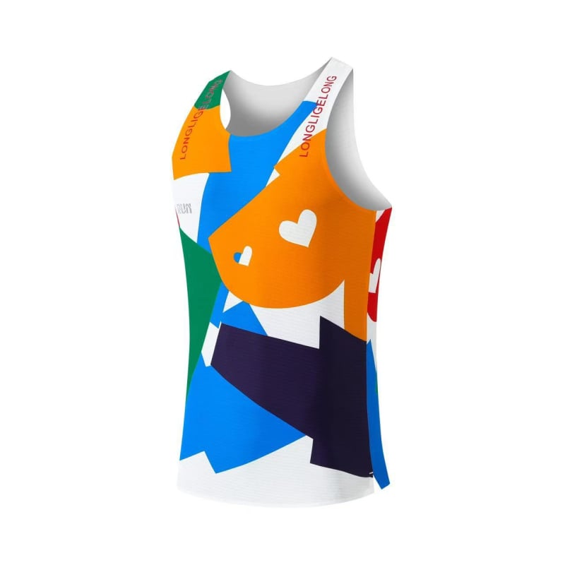 Unisex γιλέκο μαραθωνίου για τρέξιμο, ελαφρύ, απορροφά τον ιδρώτα, γρήγορο στέγνωμα, με ρίγες, 100% πολυεστέρα