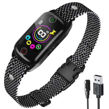 Kutyadresztáló nyakörv - anti ugatás elektromos sokk funkcióval, poliészter pánt, univerzális illeszkedés