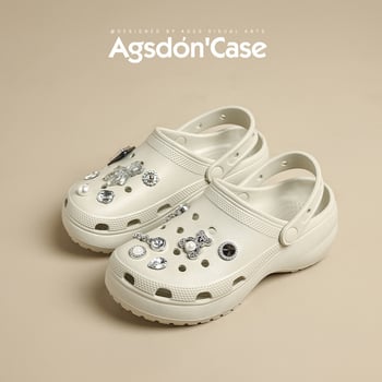 Cloguri femei cu talpă groasă EVA, partea superioară EVA, interior EVA, vârf rotund, brand Agsdon/August Lionden, vară 2025