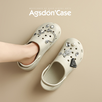 Cloguri femei cu talpă groasă EVA, partea superioară EVA, interior EVA, vârf rotund, brand Agsdon/August Lionden, vară 2025