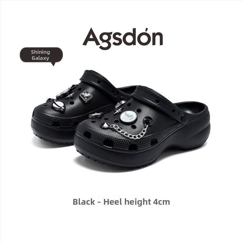 Cloguri femei cu talpă groasă EVA, partea superioară EVA, interior EVA, vârf rotund, brand Agsdon/August Lionden, vară 2025