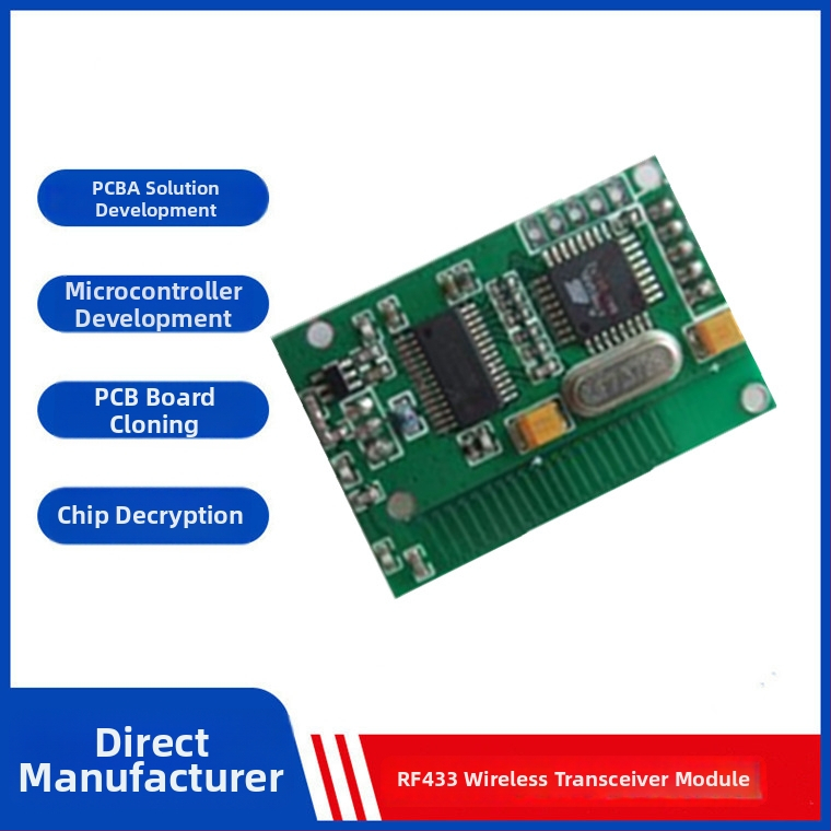 433MHz bezdrôtový transceiver PCBA modul pre výcvik psov a zastavenie štekania, model Hzy-107, dvojstranná hliníková PCB, 1.8–3.6 V