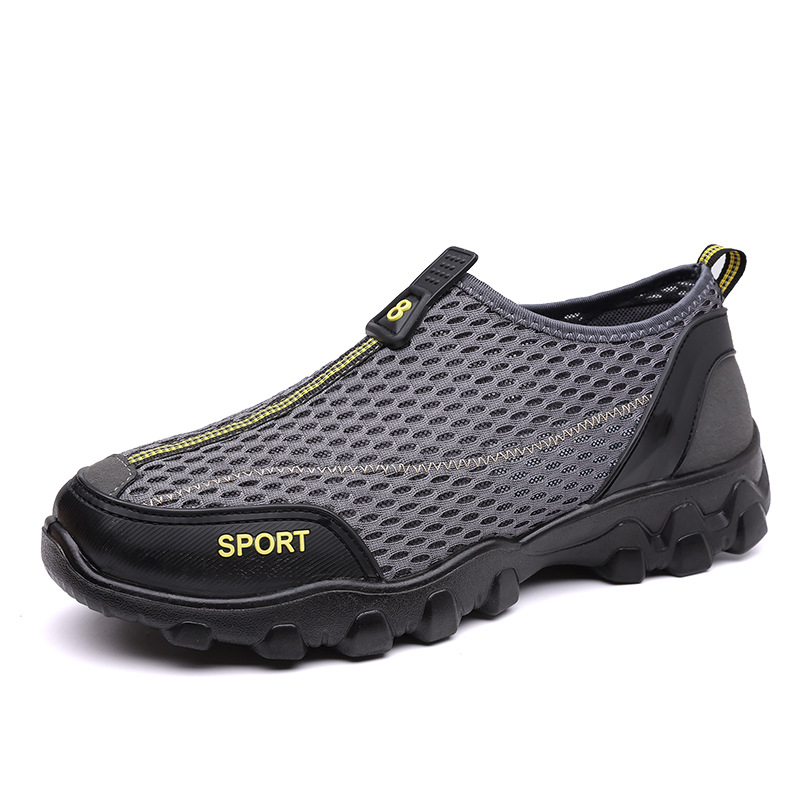 Muške ljetne sandale s prozračnom mrežicom – slip-on, PU đon, okrugli nos