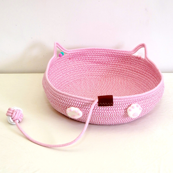 Tekstilno mačje gnijezdo s grebalicom i loptom za igru — za sve sezone, perivo, otporno na ogrebotine