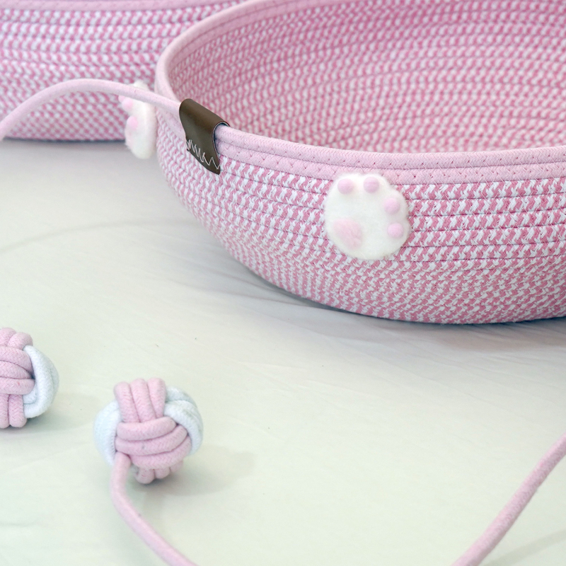 Tekstilno mačje gnijezdo s grebalicom i loptom za igru — za sve sezone, perivo, otporno na ogrebotine