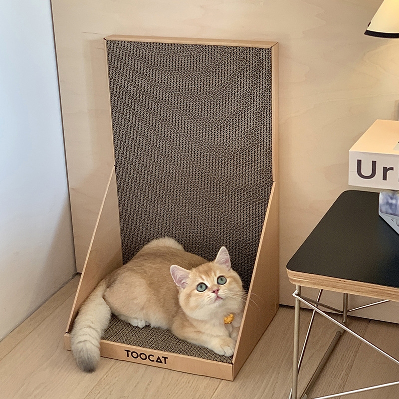 TOOCAT mačja grebalica od valovitog papira, uspravna, otporna na habanje, bez otpuštanja vlakana, minimalistički stil
