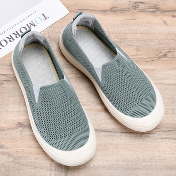 Pantofi casual dama din plasă slip-on | partea superioară din plasă, talpă din cauciuc, toc plat 1–3 cm, vârf rotund