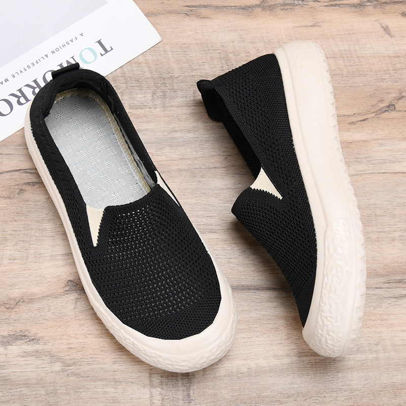 Pantofi casual dama din plasă slip-on | partea superioară din plasă, talpă din cauciuc, toc plat 1–3 cm, vârf rotund