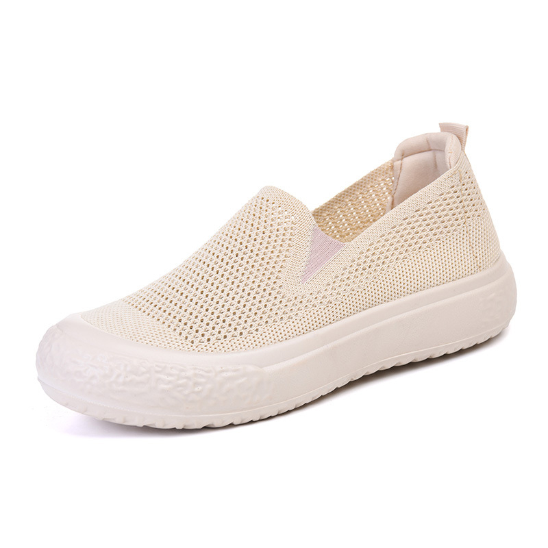 Pantofi casual dama din plasă slip-on | partea superioară din plasă, talpă din cauciuc, toc plat 1–3 cm, vârf rotund