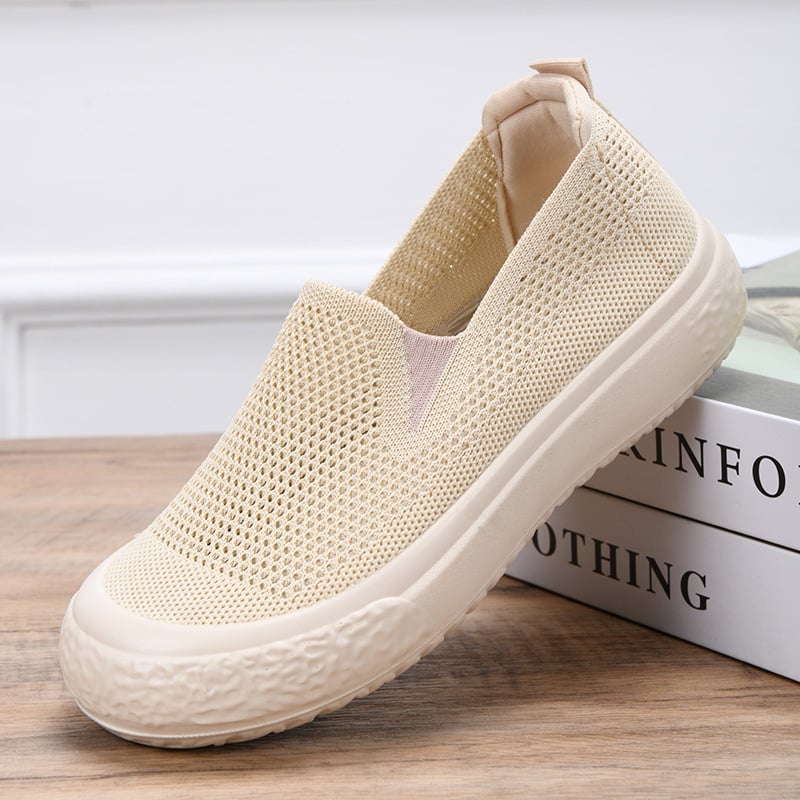 Pantofi casual dama din plasă slip-on | partea superioară din plasă, talpă din cauciuc, toc plat 1–3 cm, vârf rotund