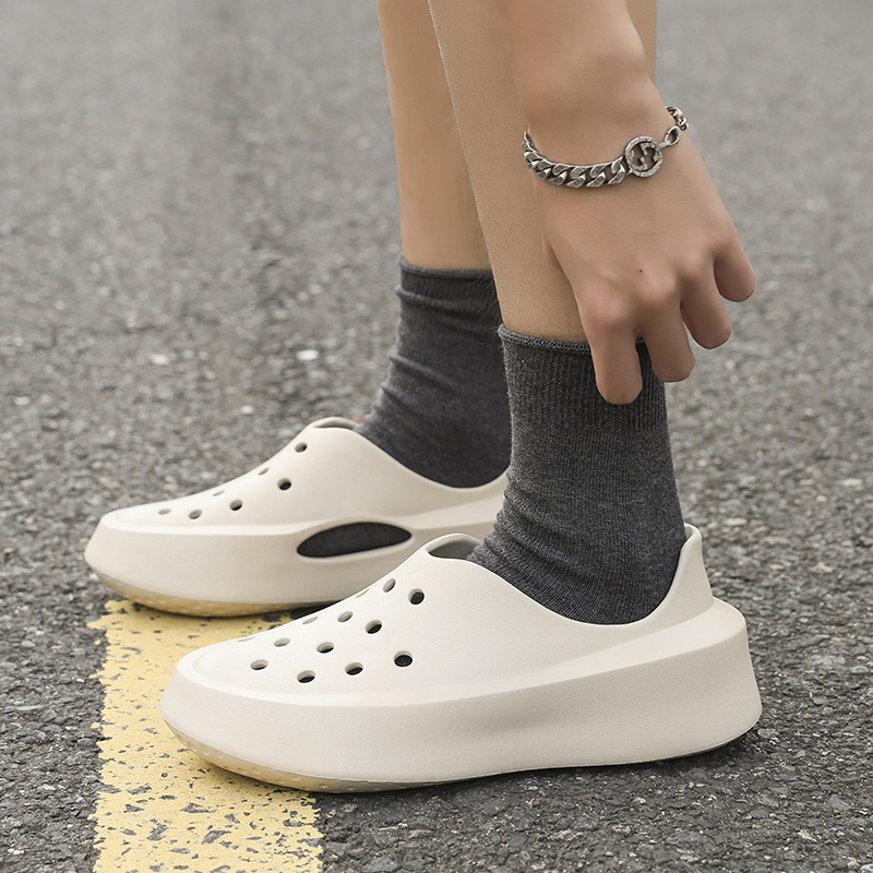 Muške sandale s četvrtastim nosom i debelom platformom za povećanje visine, zatvorenim prstom, EVA gornji dio i potplat