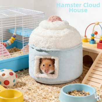 Pamukasto gnijezdo za hrčka, unutarnja upotreba, kućni oblik, crtani stil, zimska toplina