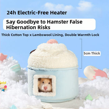 Pamukasto gnijezdo za hrčka, unutarnja upotreba, kućni oblik, crtani stil, zimska toplina