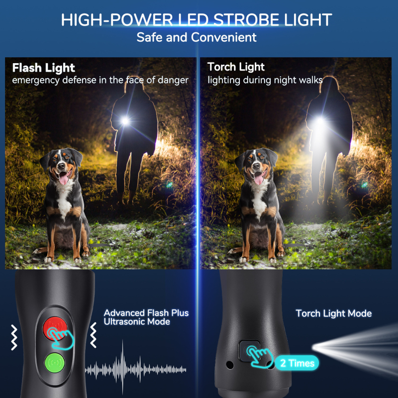 Dvo-glavi ultrazvučni repeler za pse, bežični ručni prijenosni uređaj za obuku i smanjenje laveža