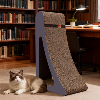 Maodudu Вертикална триъгълна котешка драскаща дъска, гофрирана хартия, издръжлива на износване, устойчива на драскотини, без разпадане на влакна, семпъл стил