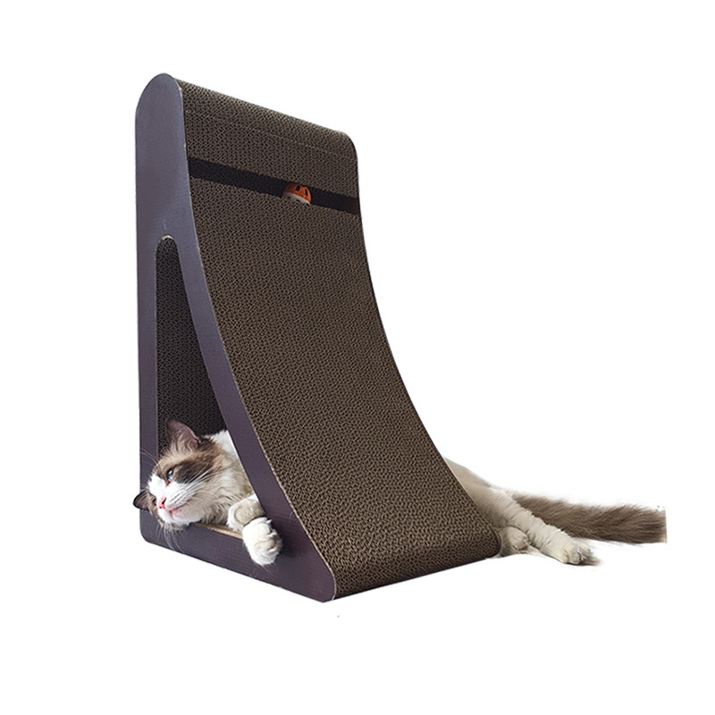 Maodudu Вертикална триъгълна котешка драскаща дъска, гофрирана хартия, издръжлива на износване, устойчива на драскотини, без разпадане на влакна, семпъл стил