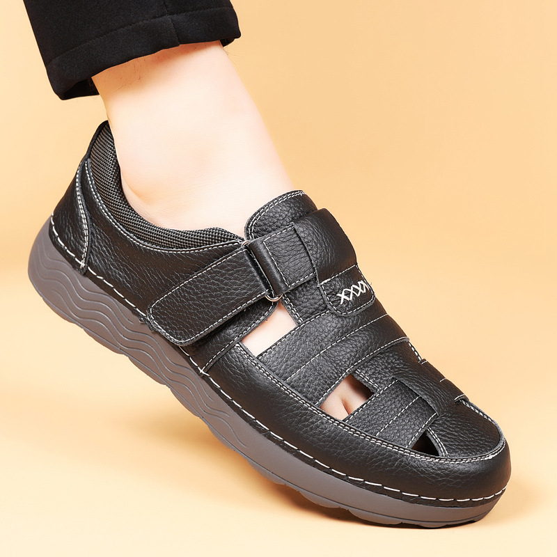 BONFOOT sandale od top-grain kože, MD potplat, Velcro zatvarač, Toe Cap, prozračne, lagane, protuklizne