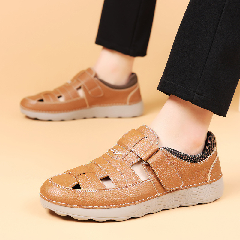 BONFOOT sandale od top-grain kože, MD potplat, Velcro zatvarač, Toe Cap, prozračne, lagane, protuklizne