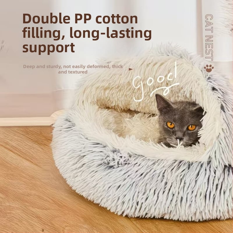 Καταφύγιο σκύλου από PP βαμβάκι, στρογγυλό σχήμα, άνετο καταφύγιο κατοικίδιων