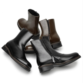 Muške visoke Derby Chelsea čizme s kvadratnim vrhom, gumenom potplatom, gornjište od mikrovlakna, dizajn za povećanje visine, zimska obuća