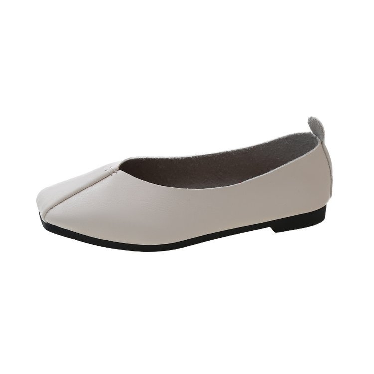 Ženske slip-on loaferice u korejskom stilu, kvadratni vrh, PU gornji dio, gumeni potplat, podstava od umjetne kože, niski profil 1-3 cm