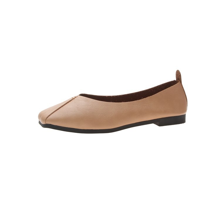 Ženske slip-on loaferice u korejskom stilu, kvadratni vrh, PU gornji dio, gumeni potplat, podstava od umjetne kože, niski profil 1-3 cm