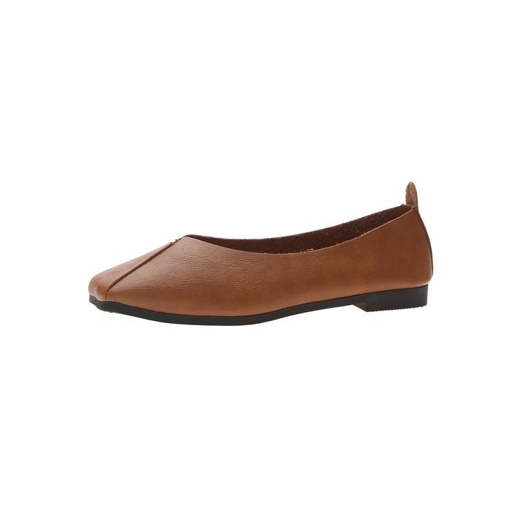 Ženske slip-on loaferice u korejskom stilu, kvadratni vrh, PU gornji dio, gumeni potplat, podstava od umjetne kože, niski profil 1-3 cm