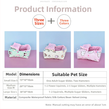 Kružni vodootporni gnijezdo za male životinje sa svilenim cvjetovima, za hrčka, unutarnja uporaba, crtani stil