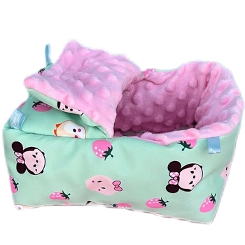 Kružni vodootporni gnijezdo za male životinje sa svilenim cvjetovima, za hrčka, unutarnja uporaba, crtani stil