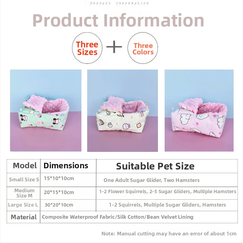 Kružni vodootporni gnijezdo za male životinje sa svilenim cvjetovima, za hrčka, unutarnja uporaba, crtani stil