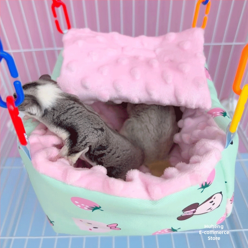 Kružni vodootporni gnijezdo za male životinje sa svilenim cvjetovima, za hrčka, unutarnja uporaba, crtani stil