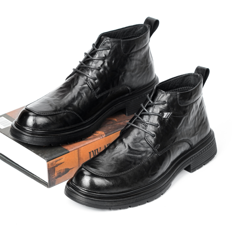 Muške Chelsea čizme od prave kože krava, casual stil, protuklizna potplat, srednja dužina potkoljenice, model 23266