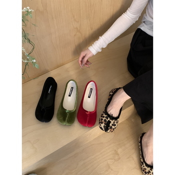 Ženske udobne cipele s okruglim vrhom, gornji dio od gume, PU uloška, gumena potplat, klinasti pet 4–6 cm