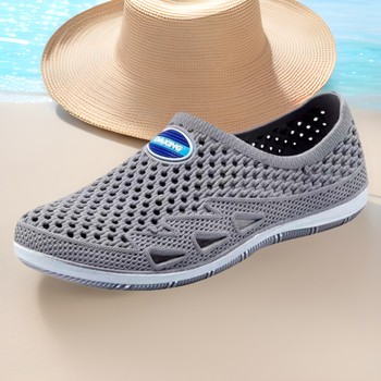 Muške plažne sandale s zatvorenim prstom, PVC gornji dio i potplat, prozračnost, vodootpornost, protukliznost, jednostavan slip-on