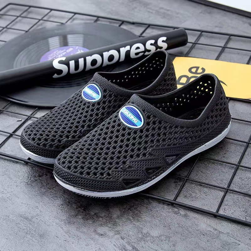 Muške plažne sandale s zatvorenim prstom, PVC gornji dio i potplat, prozračnost, vodootpornost, protukliznost, jednostavan slip-on