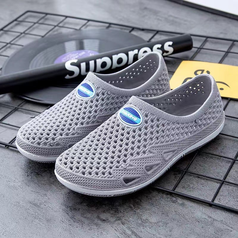 Muške plažne sandale s zatvorenim prstom, PVC gornji dio i potplat, prozračnost, vodootpornost, protukliznost, jednostavan slip-on