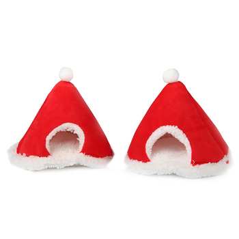 Hrčak pamukasto gnijezdo, topli zimski dizajn i božićna kapa